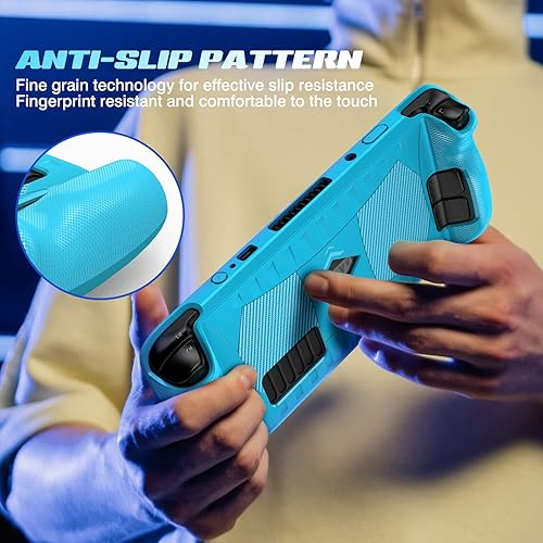 Miniatura 5 de DLseego Steam Deck - Funda protectora de TPU a prueba de golpes, suave, antideslizante, protección completa, resistente a los arañazos, color azul