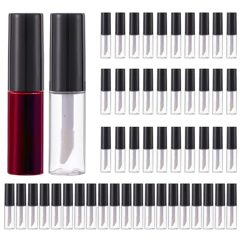 Miniatura 9 de YITOU - 12 botellas vacías de esmalte de labios, 0.2 fl oz, recipientes cosméticos transparentes con aplicador, kit de fabricación de tubos de
