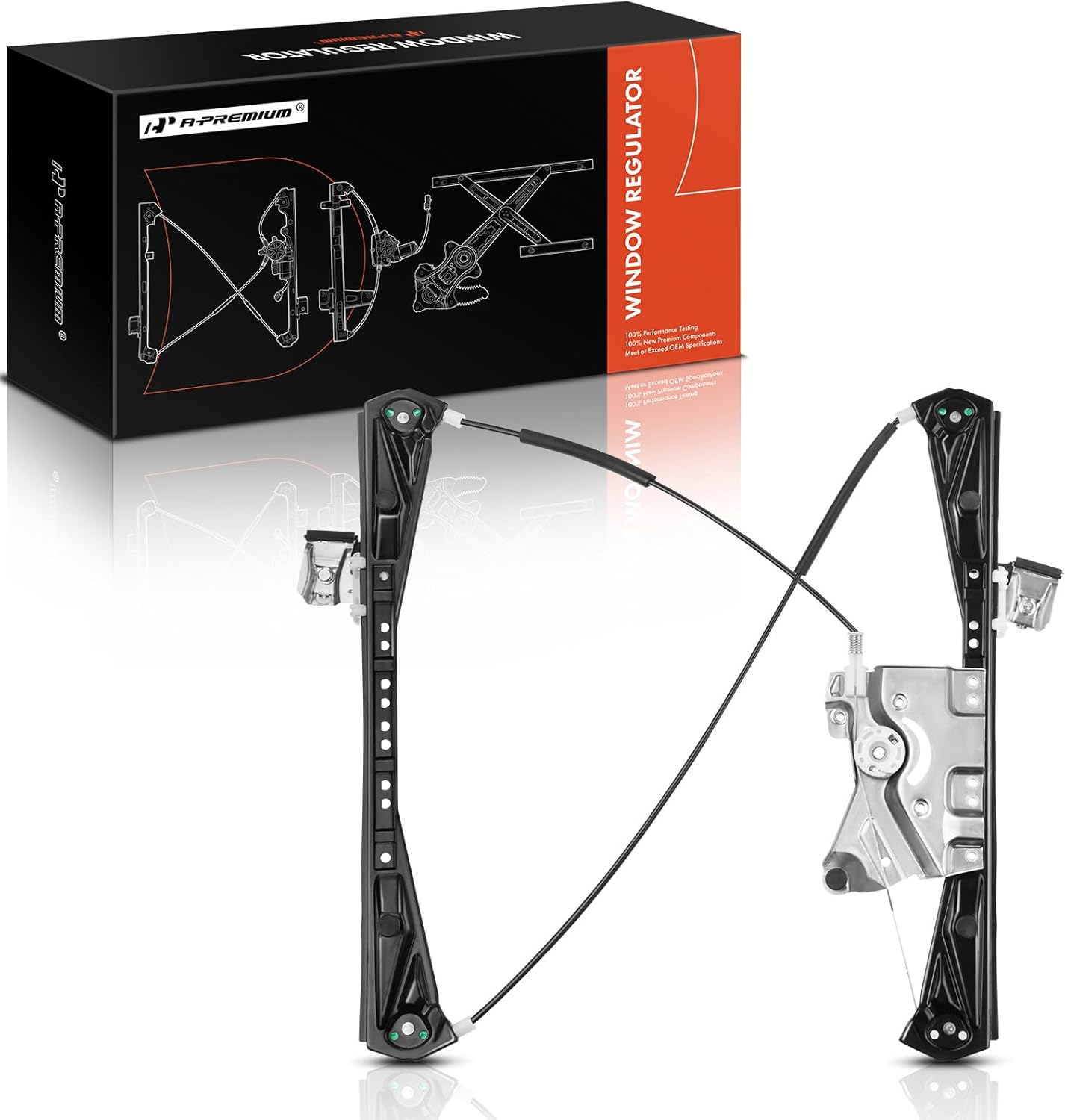 A-Premium Electric Power Window Regulator Without Motor Compatible with Lincoln LS 2003-2006 Sedan Front Right Passenger Side