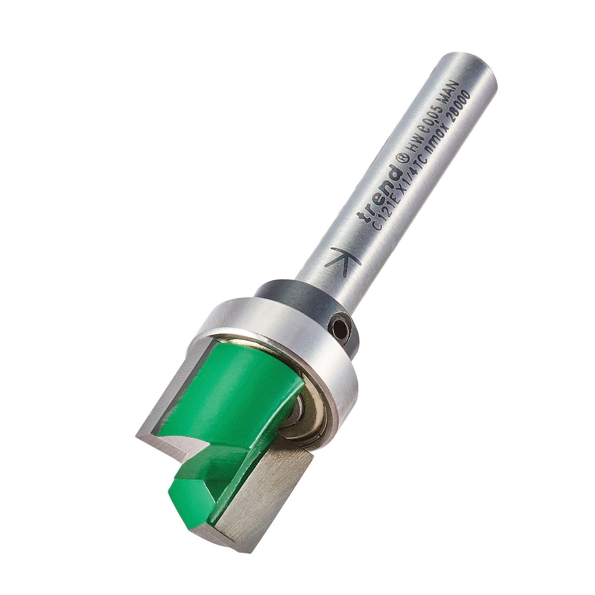 Trend Craftpro Guided Profiler Router Cutter Bit, 1/4 Inch Shank, 15.9Mm Cut Diameter & 12.7Mm Cut Length, Tungsten Carbide Tipped, C121ex1/4Tc