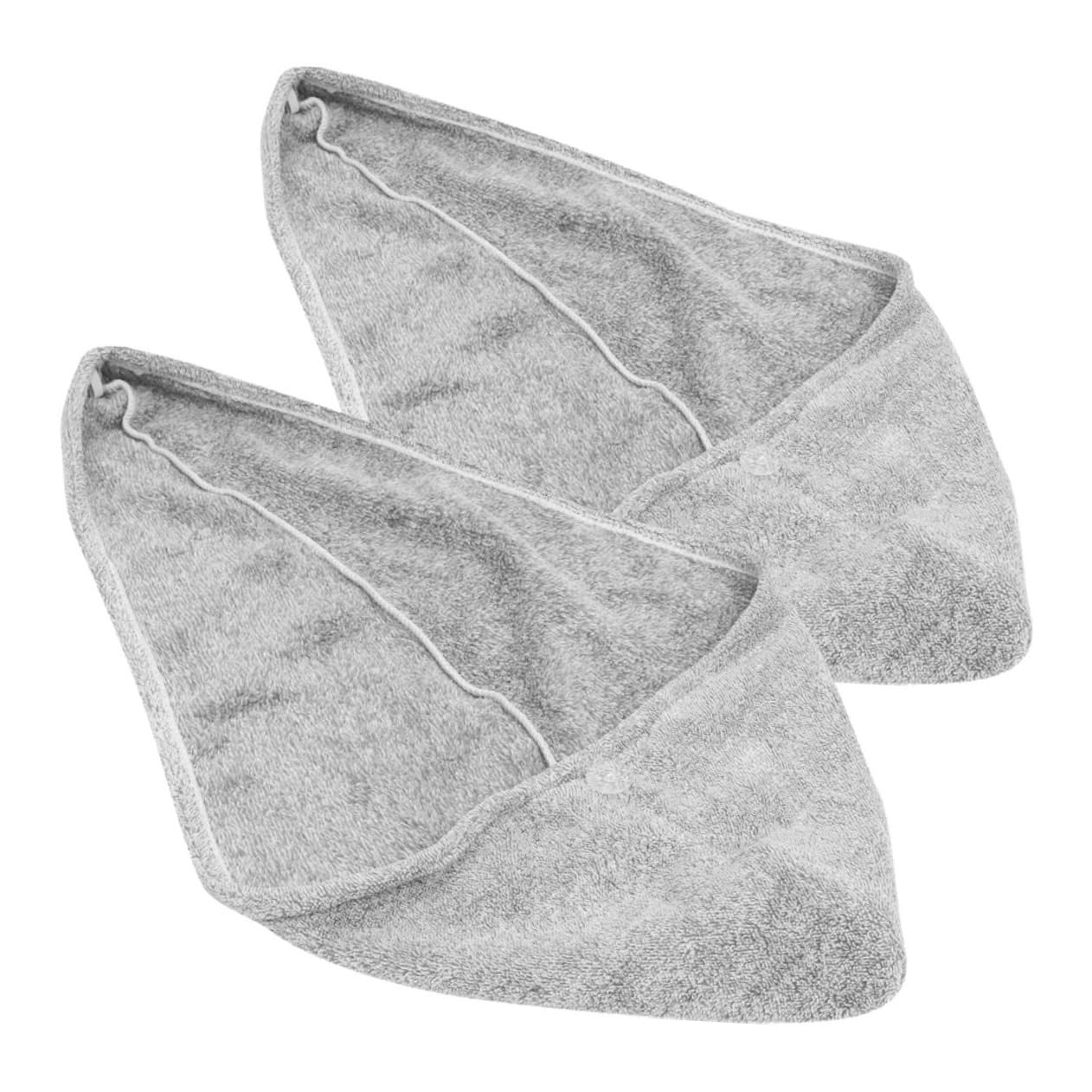 MAGICLULU 4 Sätze Trockene Haarkappe Handtuch Zum Trocknen Der Haare Trockenes Haarkappentuch Handtuchwickel Zum Trocknen Der Haare Duschhaube Groß Haarturban Grey Korallenvlies 2 Stück * 4