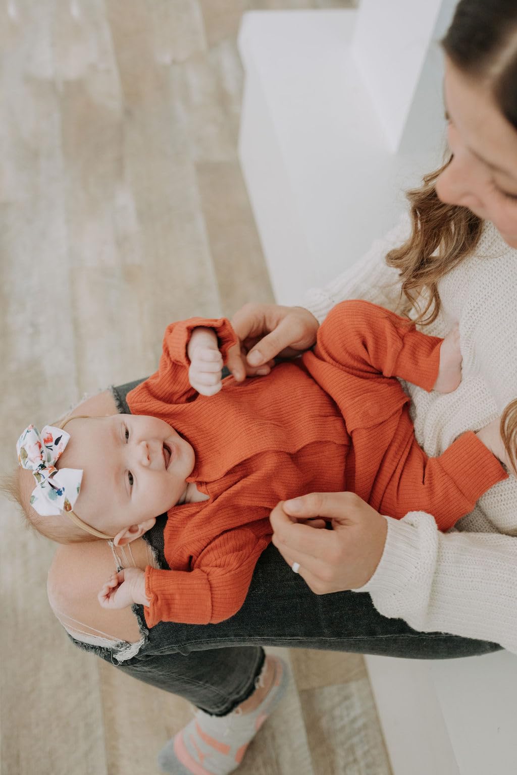 Petit Ami Infant Boys White Smocked Christening Baptism Romper Outfit (3M)