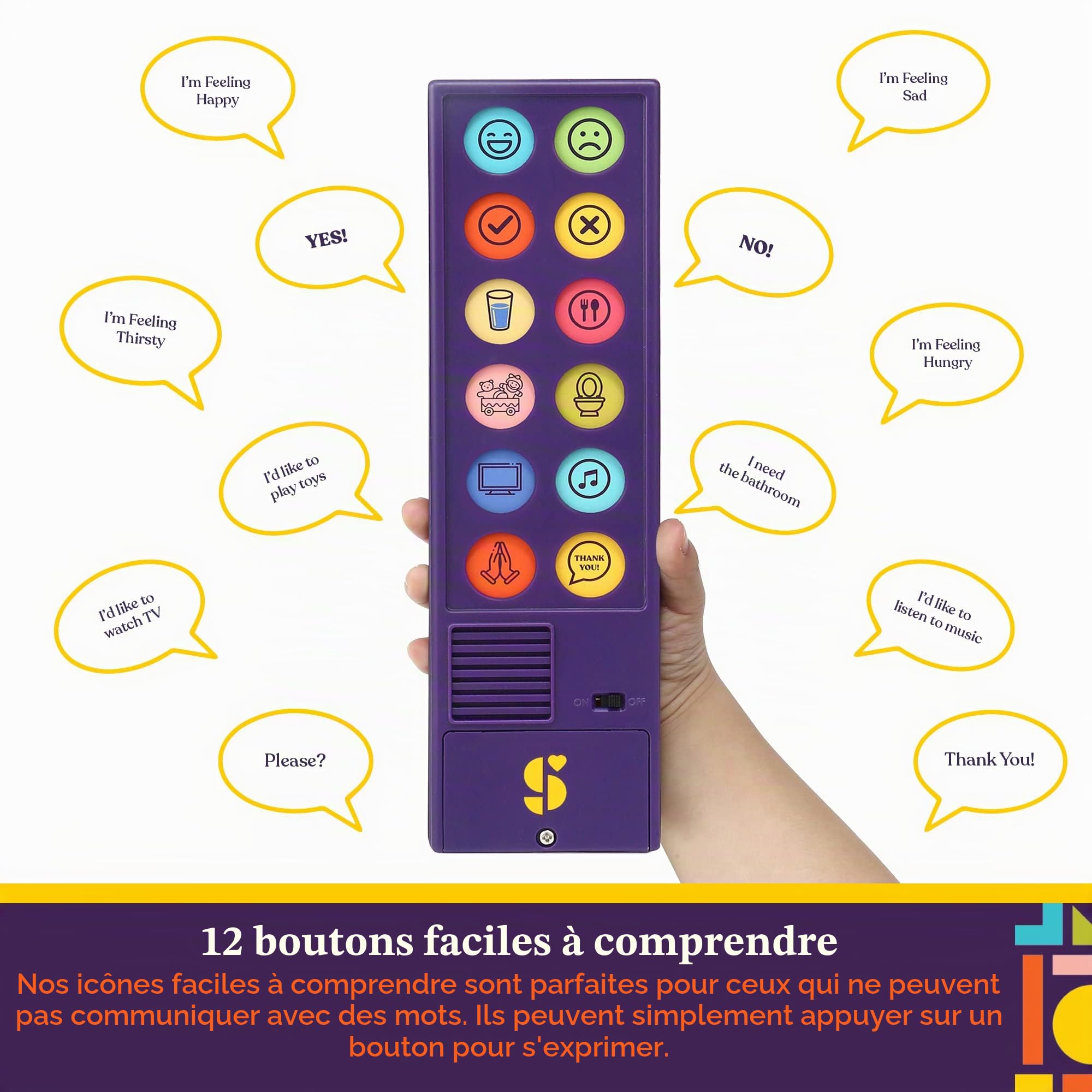 Special Supplies Appareil de communication AAC pour orthophonie, Talker Buddy Appareil de communication pour enfants et adultes non verbaux, aide à la parole pour l'autisme à la maison, à l'école