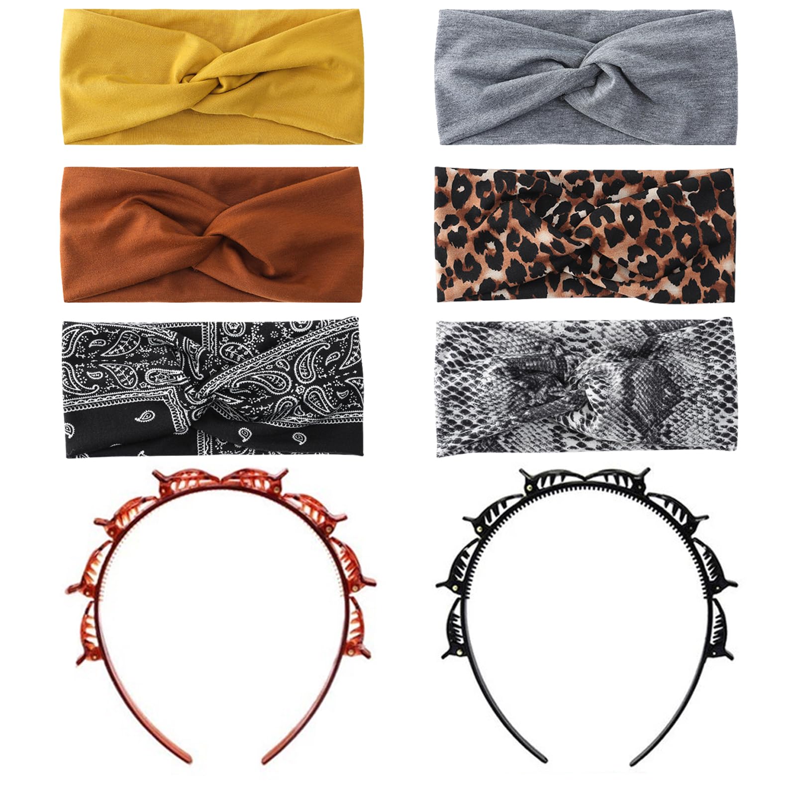 JSTHHTT 8 Pcs Headbands Hair Bands, Headbands for Women Wide Headband, Headbands for Women's Hair