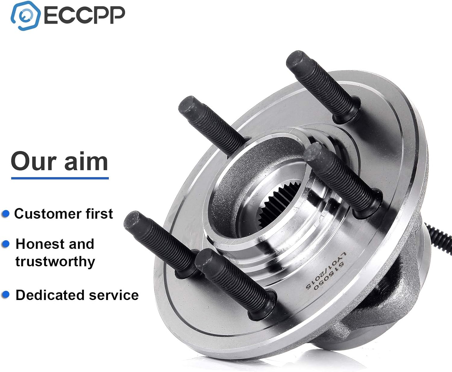 ECCPP (515050 x1) New Front Wheel Hub and Bearing Assemblies fit for Ford Explorer Lincoln Aviator Mercury Mountaineer 2002-2005 5 Lugs 4 Door w/ABS 4WD RWD