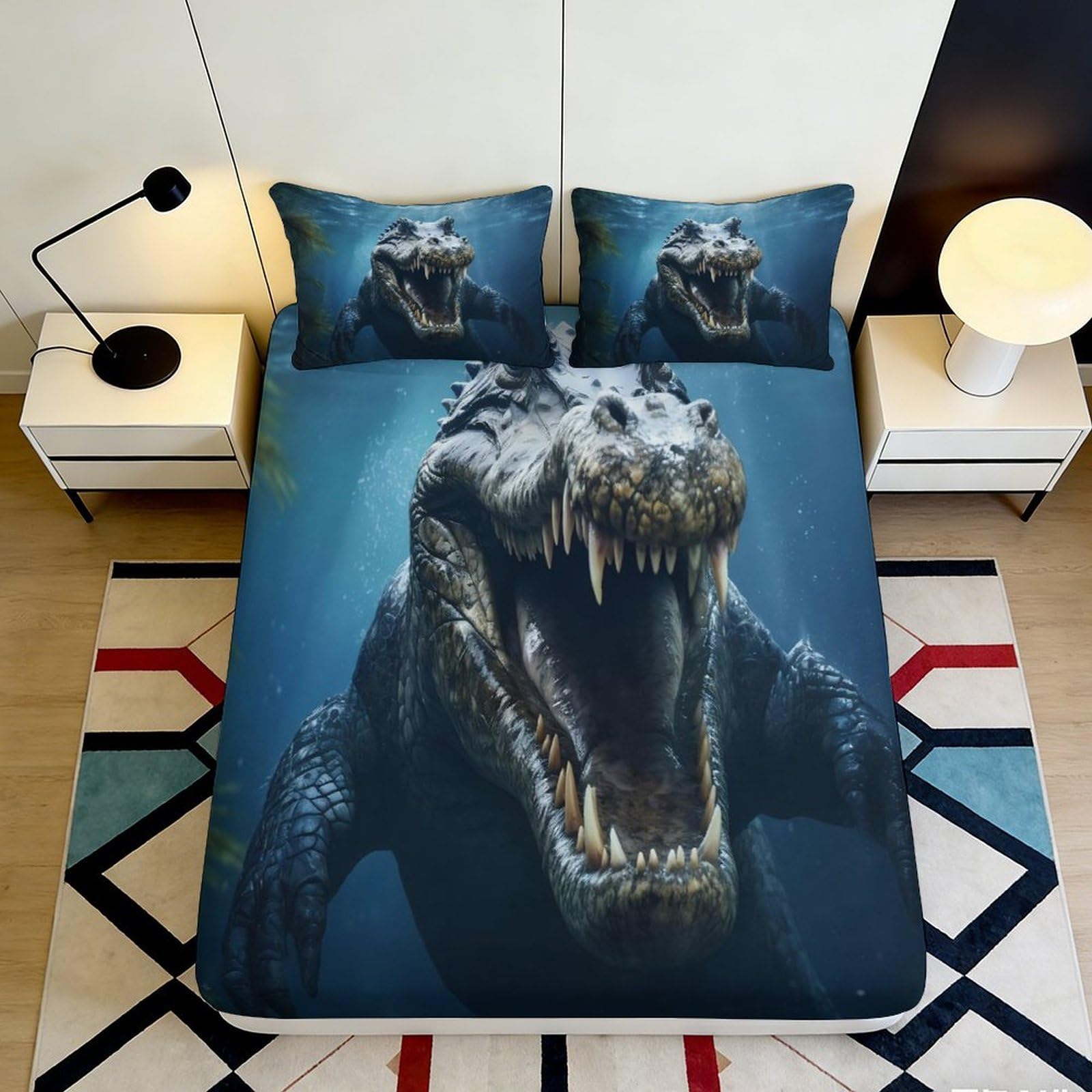 K1r3d9e5 Style-10 3D Printed Dinosaur Fitted Sheet Microfiber Soft Breathable T-Rex Bed Cover For Bedroom Guest Room Decor 90X200x25cm