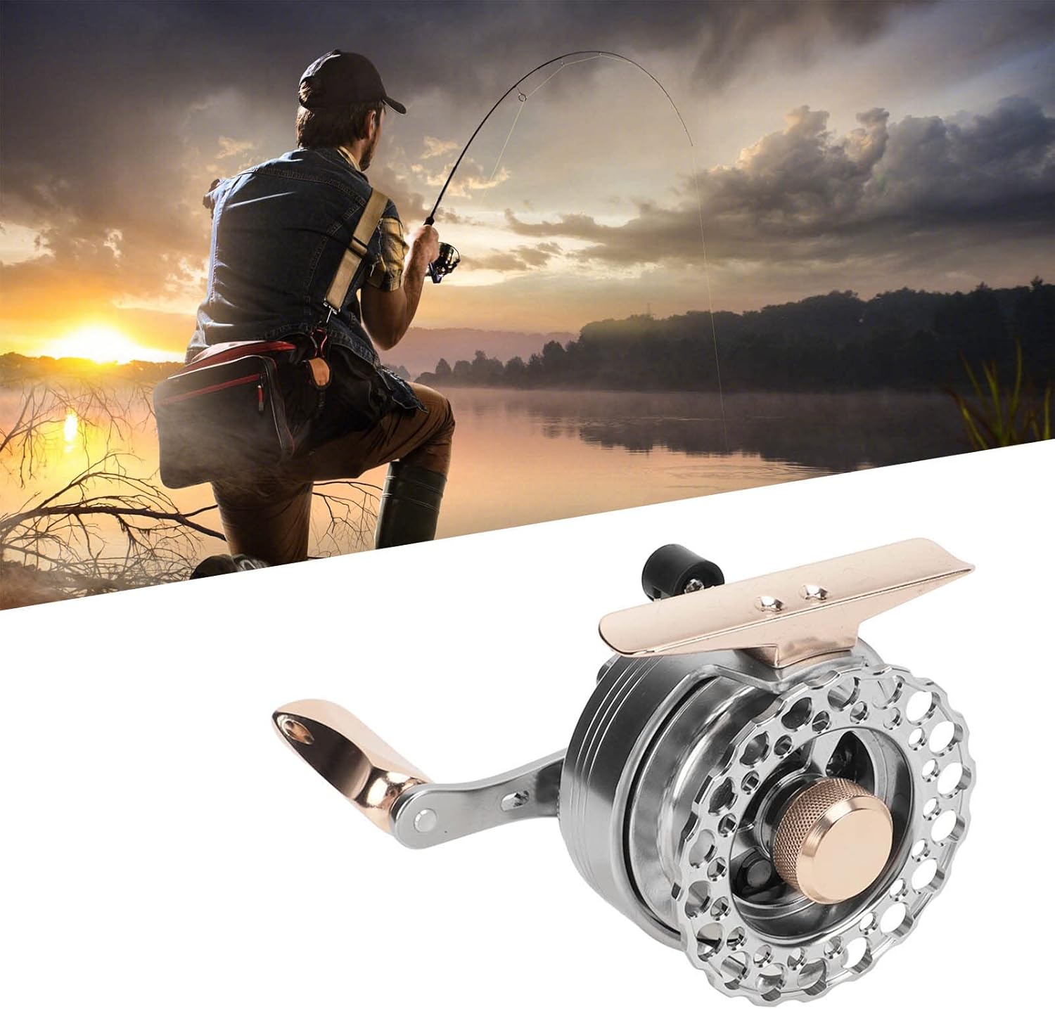 ICE50 All Metal Ice Fishing Reel 9 Axis Stainless Steel Sealed Bearings Fishing Raft Wheel Fishing Relaxing