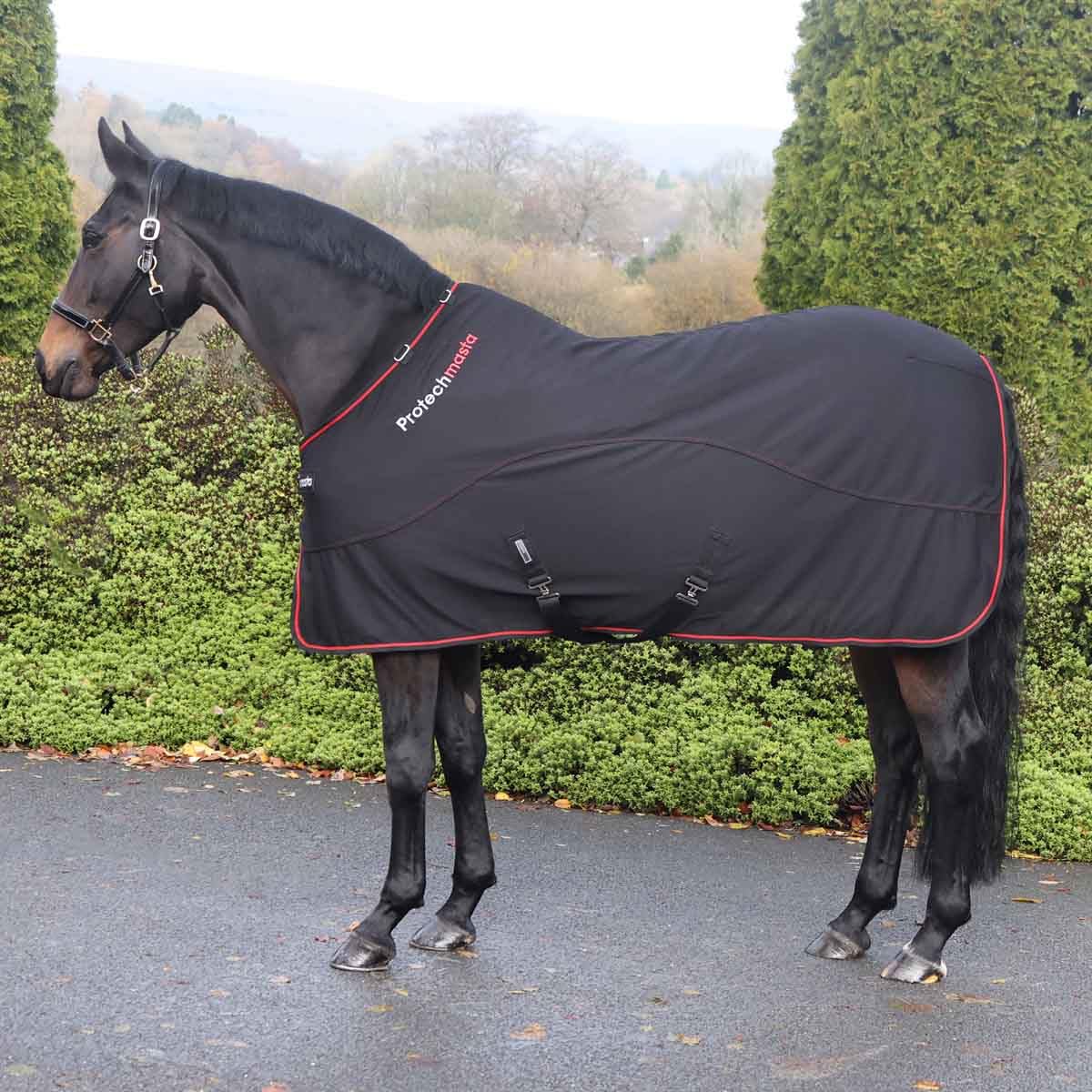 Protechmasta Infrared Cooler Rug – Far Infrared Technology, Air Mesh Wicking, Adjustable Surcingles, Lightweight, Year-Round Equine Comfort, Promotes Circulation, Muscle Recovery 6FT6 Black
