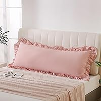 Vista 15 de Bedbay Juego de 2 fundas de almohada beige tamaño Queen, fundas de almohada con volantes, fundas de almohada Shabby Chic tamaño estándar, fundas