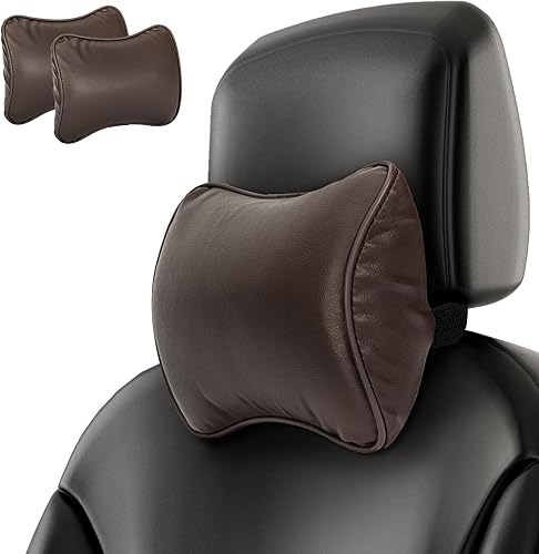 Paquete de 2 almohadas para el cuello del automóvil, almohada para reposacabezas de automóvil, almohada de espuma viscoelástica para aliviar el