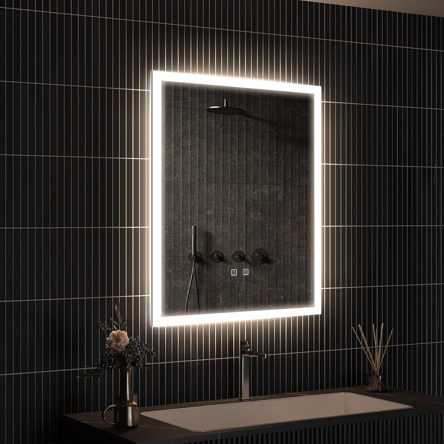 APRILSOUL 24x30 Inch LED Mirror for Bathroom, Led Vanity