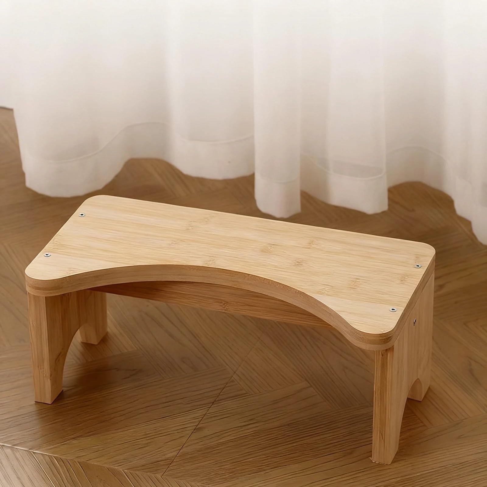 Taburete de Banio Madera Inodoro de Madera Maciza, Taburete baño con escalón, pie en Cuclillas, Mujeres Embarazadas y Ancianos(Log Color)