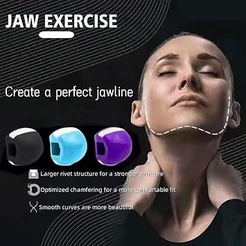 Jaw Trainer Exerciser Double Chin Toner Jawline Exercising Workout for The Face Muscles Neck Trainer Jaw Line Chew Shaper Trainer Jaw Strengthener for Men & Women Jawliner Sculptor