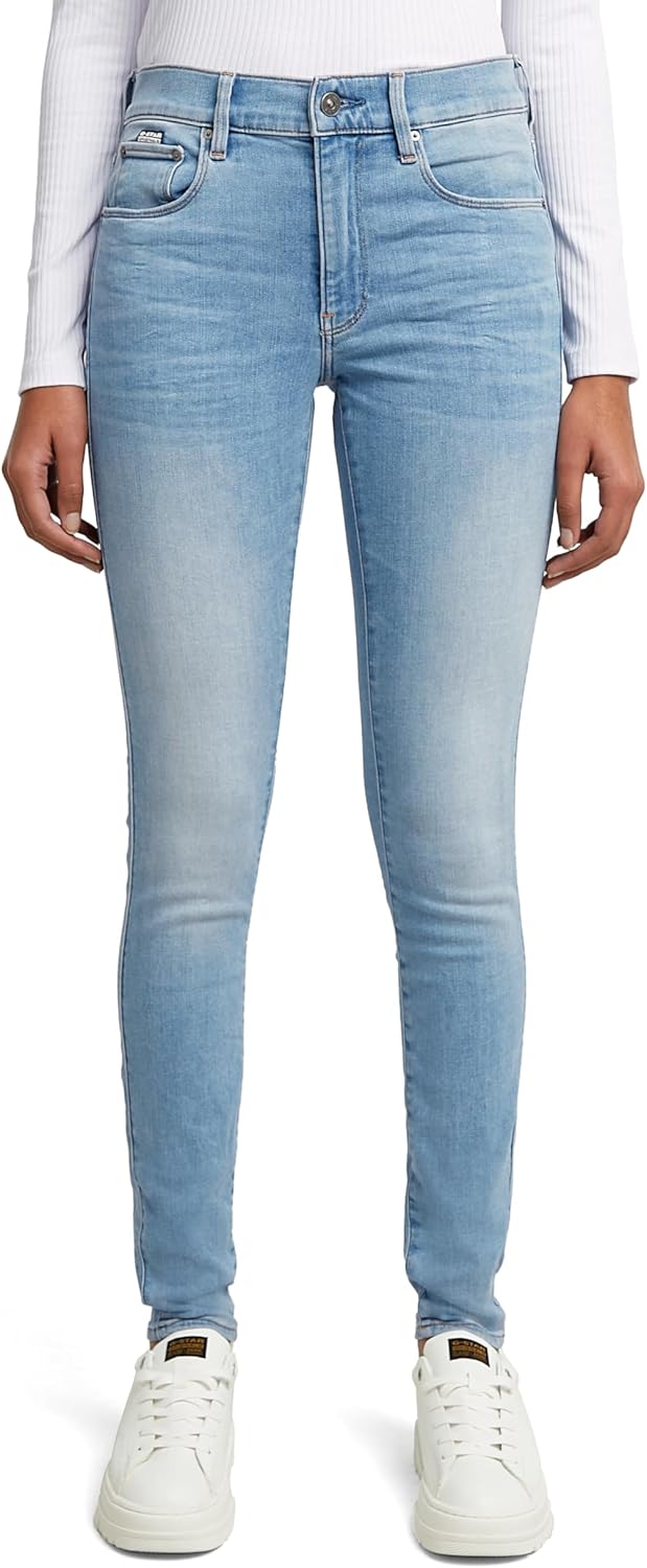G-Star Womens 3301 Contour High Rise Skinny Benwick Stretch Denim Dark Aged Jean