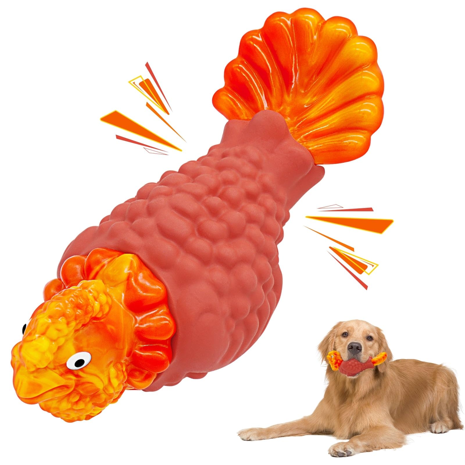 Jouet chien mâcheur agressif WinTour dinde orange