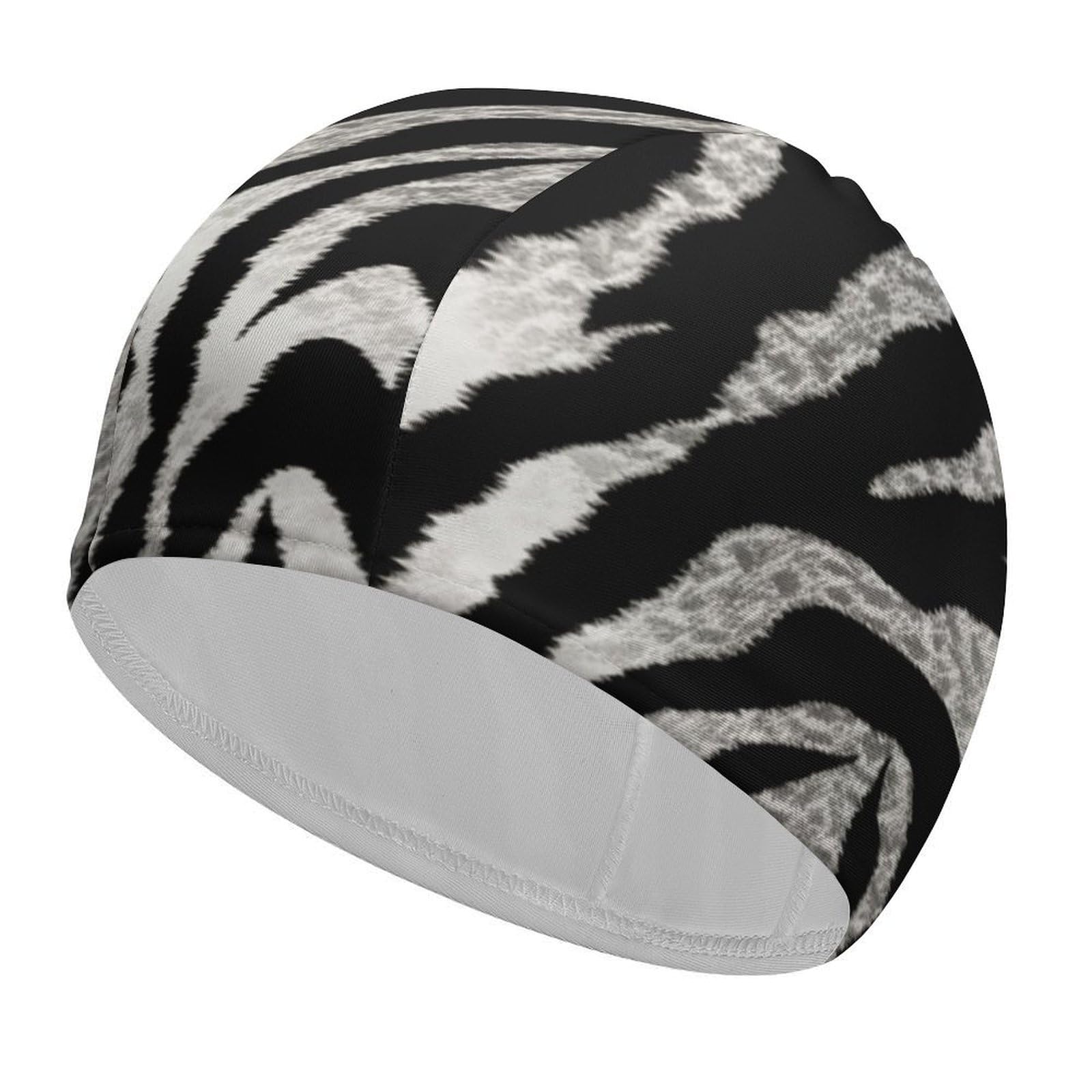 Black and White Zebra Print Swim Cap Swim Cap Women Adult Swimming Cap for Women Men Swim Cap for Long Hair Swim Caps Swim Hat Waterproof Bathing Cap