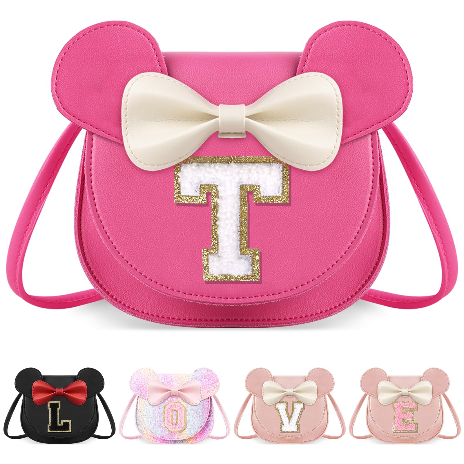 Little Girl Toddler Purse - Cute Mouse Ear Bow Crossbody Bag for 2-8 Year Olds - Birthday Gift