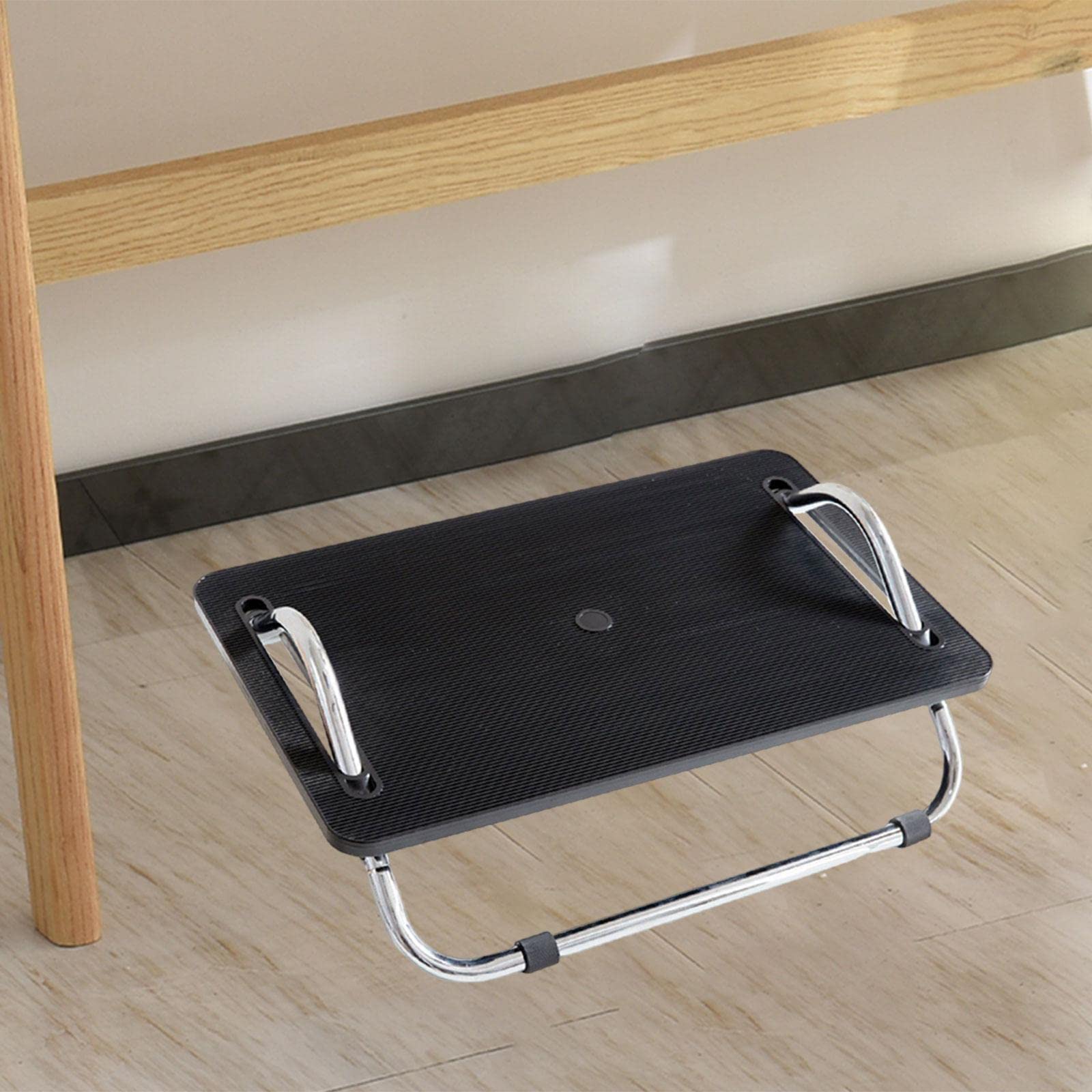 Amagogo Taburete para pies debajo del escritorio ajustable, superficie antideslizante Reposapiés ergonómico debajo del escritorio en el trabajo, soporte para, negro