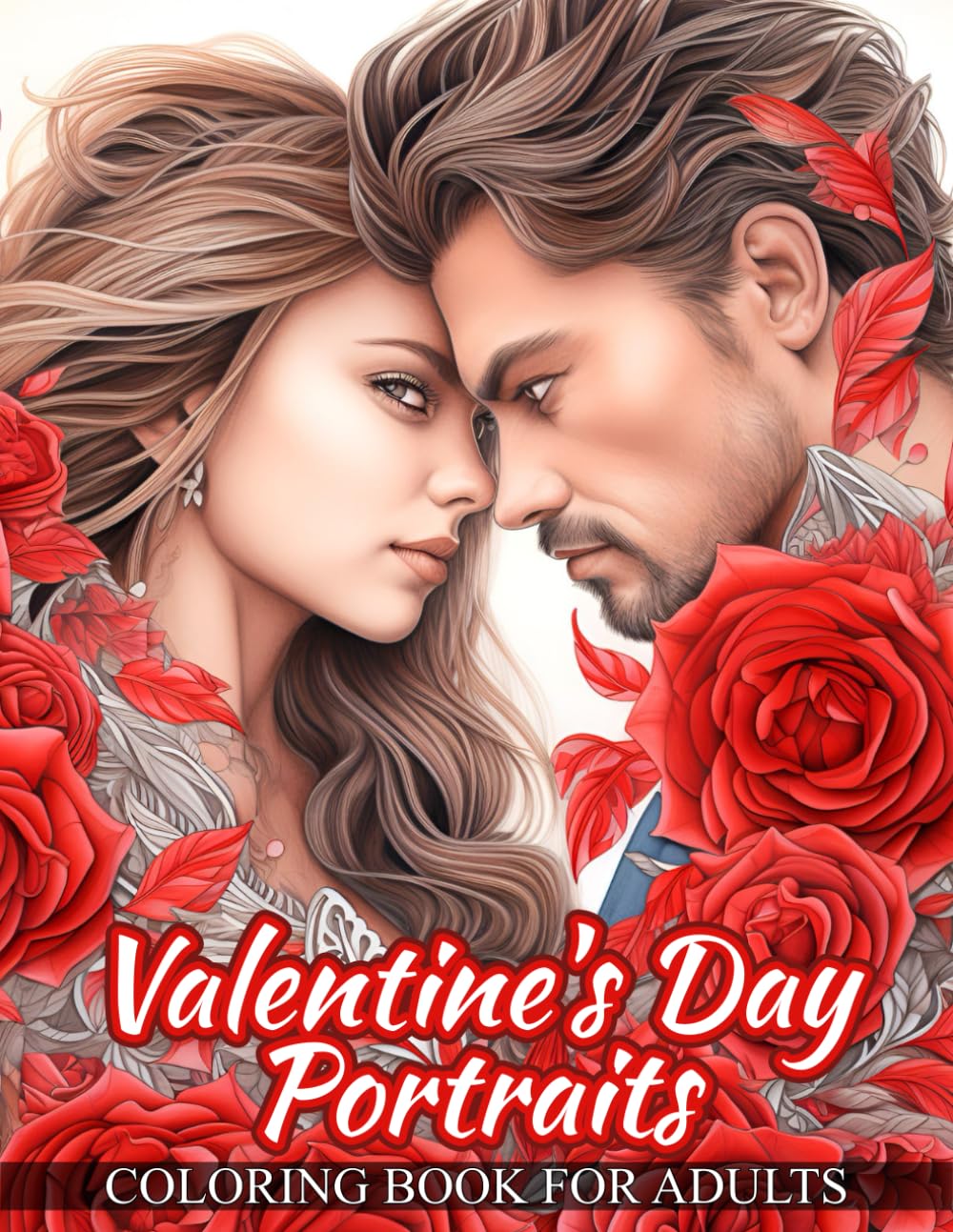Valentine's Day Portraits Coloring Book For Adults: Celebrating Love and Beauty With Enchanting Portraits of Beautiful Women Surrounded by Intricate ... Details That Capture The Essence of Romance