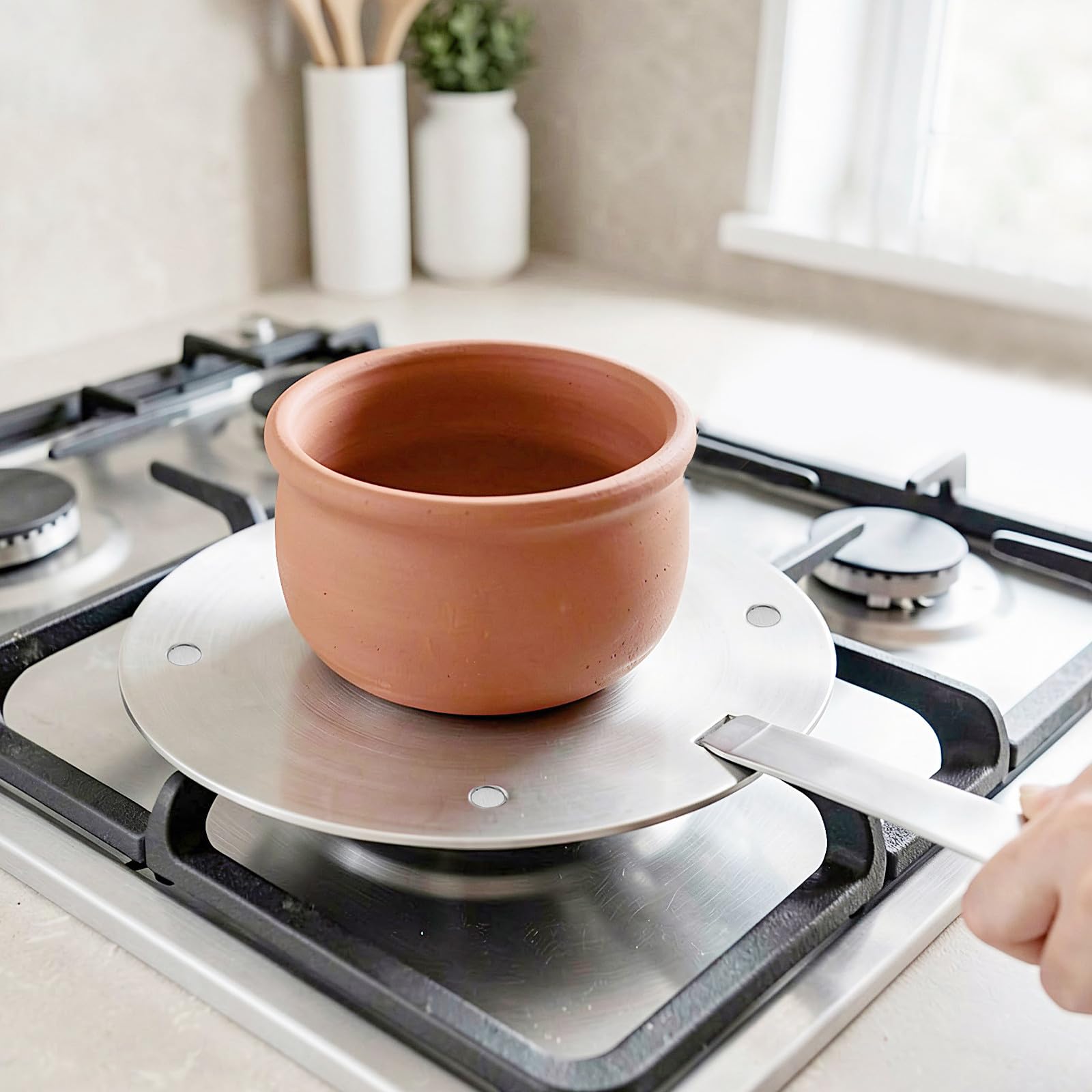 TOYANDONA Piastra Diffusore Calore in Acciaio Inox per Fornelli Gas