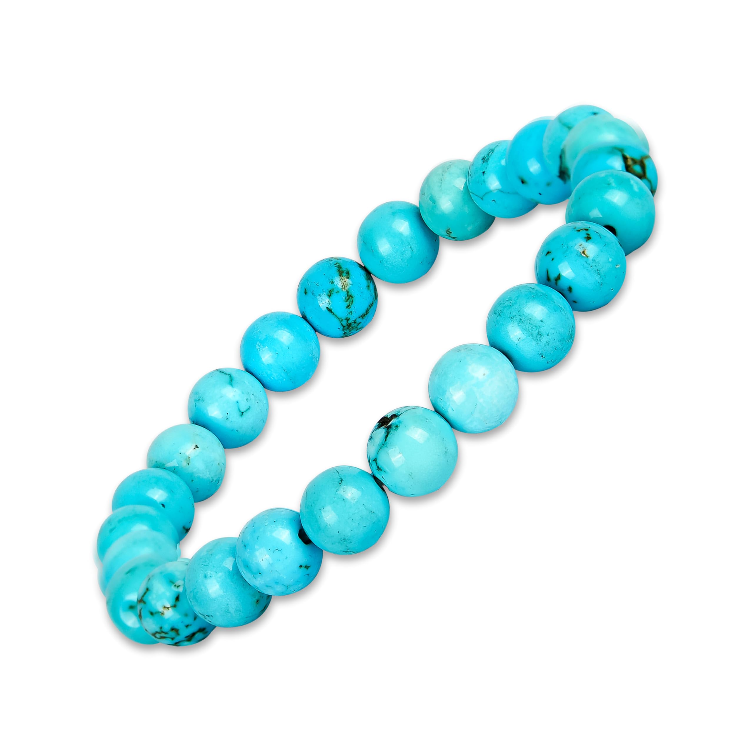 GEMSMANTRA Natural Turquoise Bracelet for Men and Women | Lab Certified 8mm Round Gemstone Beads | Unisex Crystal Reiki Feng Shui Stretchable Elastic Healing Stone Bracelet for Gifting (B0CJ4QT7YN) Amazon Price History, Amazon Price Tracker