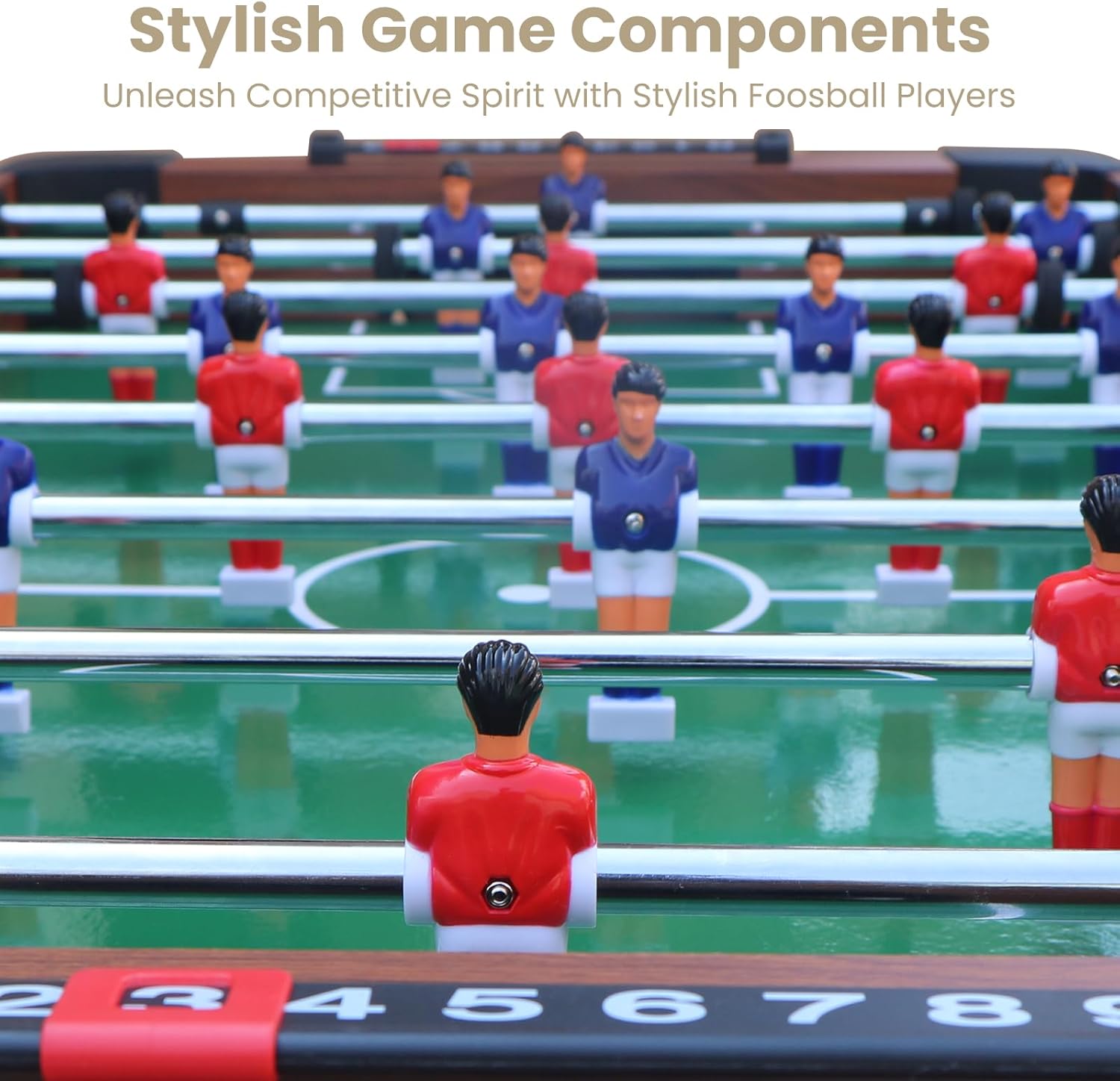 Rovibek Foosball Table, 55/52/48 Large Size Soccer Game Tables for Adults & Kids, Table Games Includes 2 Foldable Cup Holders & 2/4 Balls with Sturdy Leg Levelers
