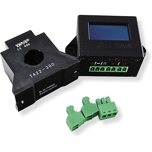 Electric Circuit Testing Device - Wattmeter BHG-WM, Measure Wattage, Voltage, Current, PF up to 20,000+ Watts, 0-150 A Rms, 15-100 Hz, 1.3 OLED Display