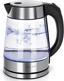 Taylor Swoden Glass Hot Water Kettle Electric for Tea and Coffee 1.7 Liter Fast Boiling Electric Kettle Cordless Water Boi...