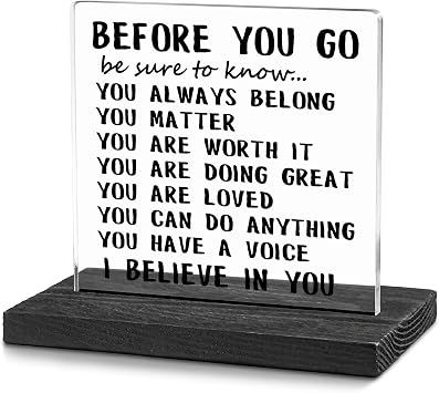 Inspirational Affirmation Quotes Desk Decorative for Home Office Mental Health Awareness Motivational Desk Decor Sign Cheer Up Positive Gifts for Women Teenage Students Coworkers WDSS27