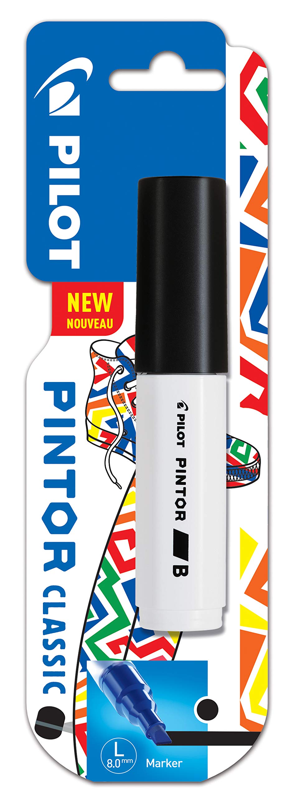 PILOT Pintor Broad Line Chisel Point Marker 8mm Tip- Black (Single Pen)