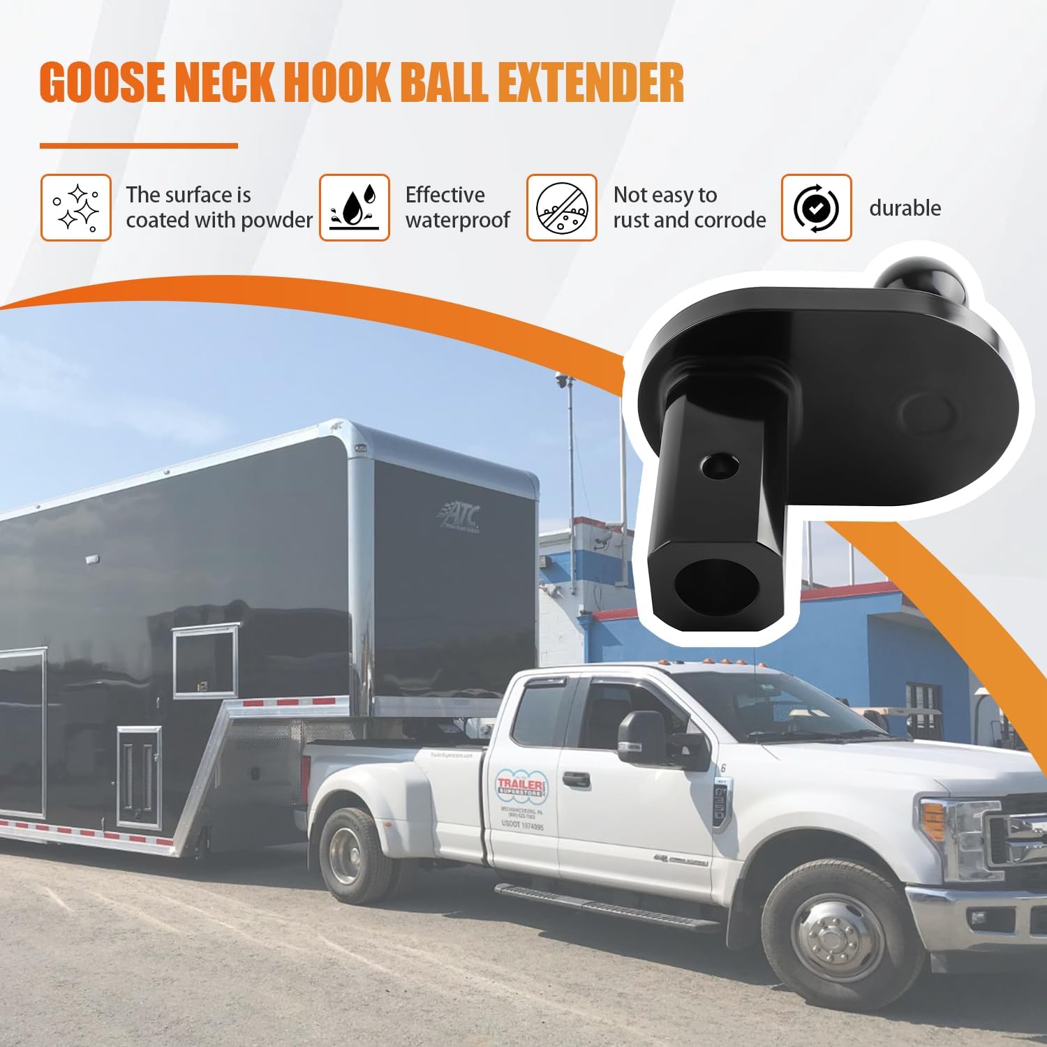 2-5/16 Inch Gooseneck Hitch Ball Extender fits for B&W Turnoverball Gooseneck Hitch Extender Trailer Hitches,4" Offset Ball,20000 lbs GTW/ 5000 lbs VTW, GNXA4085