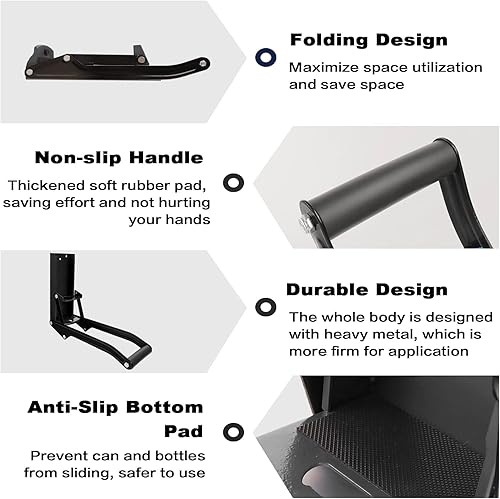 Miniatura 6 de Trituradora de latas de metal de 16 onzas, trituradora de pared resistente para seltzer de aluminio, refrescos, latas de cerveza y botellas para