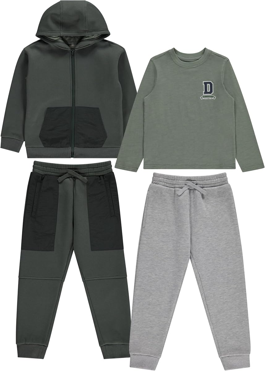 STITCH & STONE Pack de 4 conjuntos de armario para niños Ropa elegante y cómoda para niños