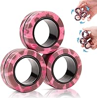 Vista 1 de Juego de 3 anillos magnéticos para ansiedad, anillos giratorios para adultos para terapia de alivio de ansiedad, rellenos de calcetines