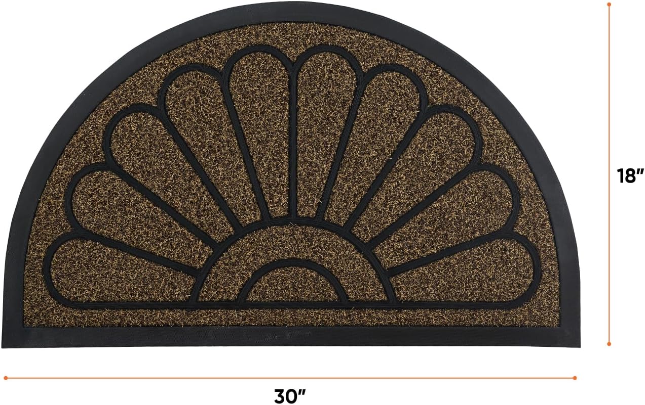 Superio Non-Slip Welcome Doormat for Entry, Indoor Outdoor, Heavy Duty, Waterproof, Easy Clean, Low-Profile Mats for Entry, Garage, Patio, High Traffic Areas, 18"x30" (Natural, Sunburst Coir)