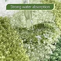Vista 2 de ZebraSmile Sage Bathroom Rugs Green Leaves Bath Mat Soft & Water Absorbent Bath Rug with Non Slip Back for Wash Basin Shower Room Bathroom Floor