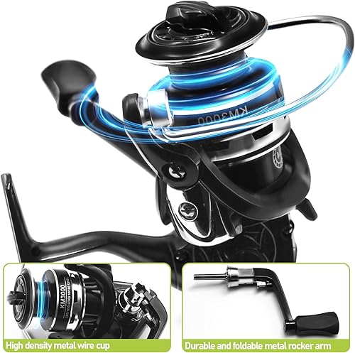 Miniatura 3 de Combo de Caña de Pescar y Carrete - 2 Piezas Varillas Telescópicas de Fibra de Carbono con Carretes Giratorios Kit de Agua Salada/Dulce con