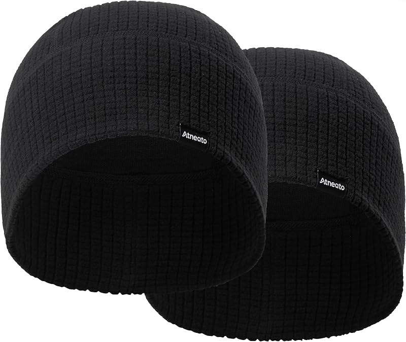 2-Pack Running Skull Cap Cycling Helmet Liner for Men Thermal Beanie Hat
