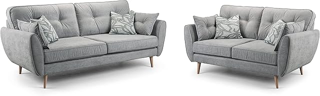 Honeypot - Sofa - Zinc - 3 Seater - 2 Seater - Grey - Plush Grey - Blue - Beige - Teal (3 + 2 Seater, Grey)