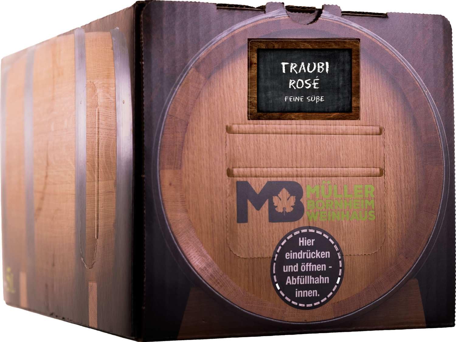 Weinhaus Müller Bornheim Bag in Box lieblicher Weißwein, 5 L Regent Traube, feine Süße