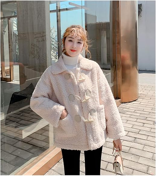 Amazon | SnoLyni レディースコート ダッフルコート ムートンコート 