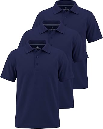 3 Pack Boys Polo Shirts School Uniform Short Sleeve Collared Golf Kids