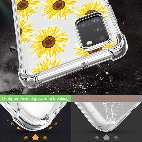 Miniatura 3 de Osophter Funda para Samsung Galaxy A31 con diseño floral floral para niñas y mujeres, absorción de golpes, flexible de goma TPU para Samsung Galaxy