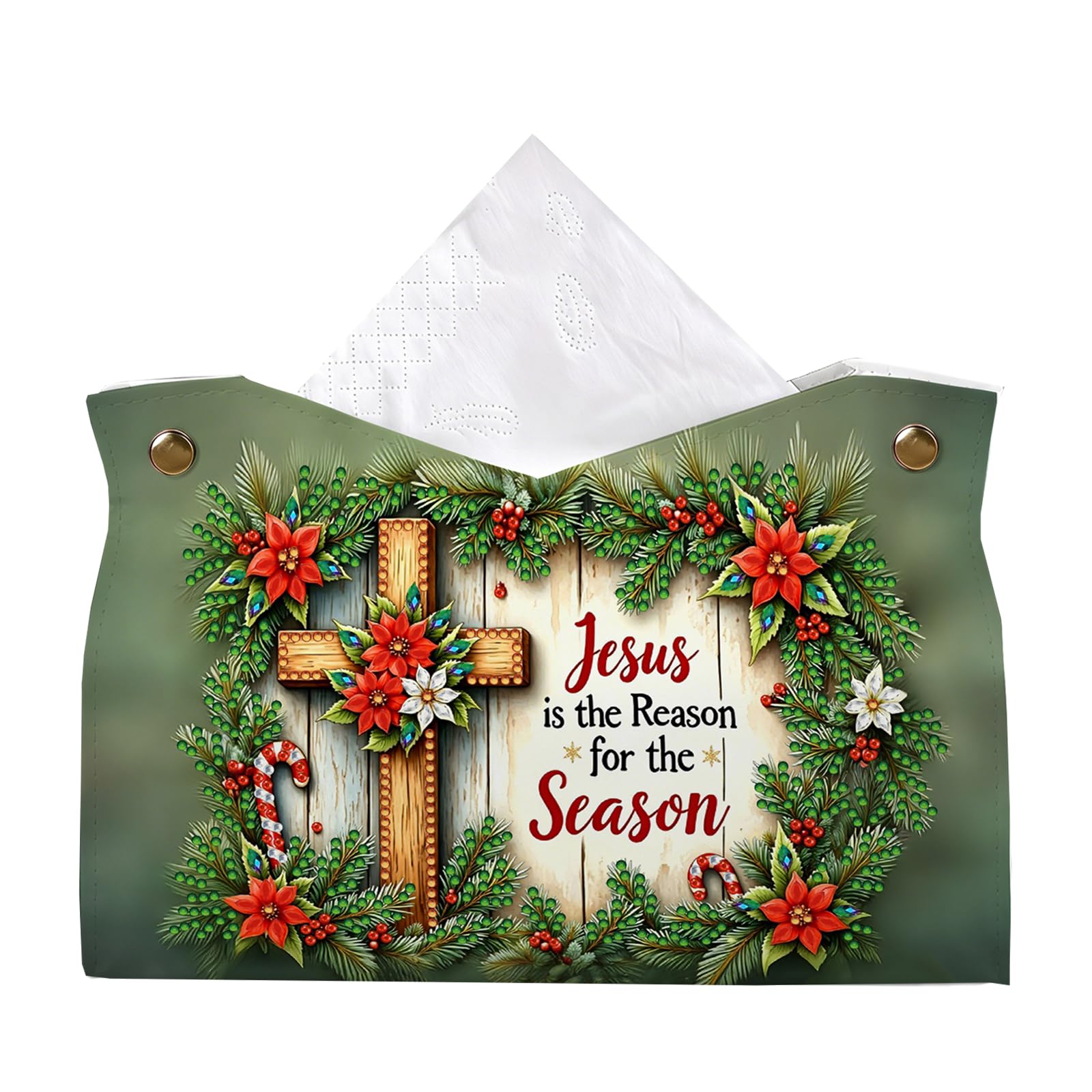 POETRYDRAW Season of Jesus Diamond Art Tissue Box for Adults
