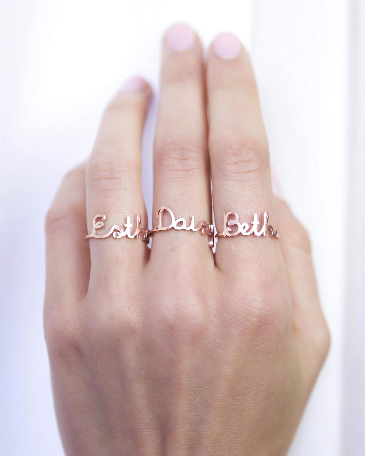 CAITLYNMINIMALIST 18K Gold Sterling Silver Custom Name Name Ring Jewelry Grandma Mom Gift for Her