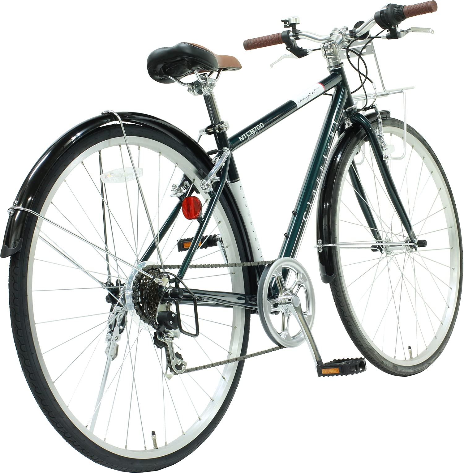 Amazon | クロスバイク 700c シマノ6段変速ギア Vブレーキ 泥除け