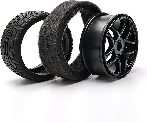 Miniatura 5 de Jiuwu 4 unids Llantas de Goma Llanta RC 1:8 Off-Road Neumático 0.669 in Junta Hexagonal Negro