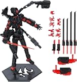 T13 Action Figure Set, 3D Printed Dummy 13, Titan 13 with 6 Arms, T 13 Multi-Jointed Movable, Lucky 13 Robot Desktop Decorations for Game Lovers Toys (Assembly Completed) (Red and Black)