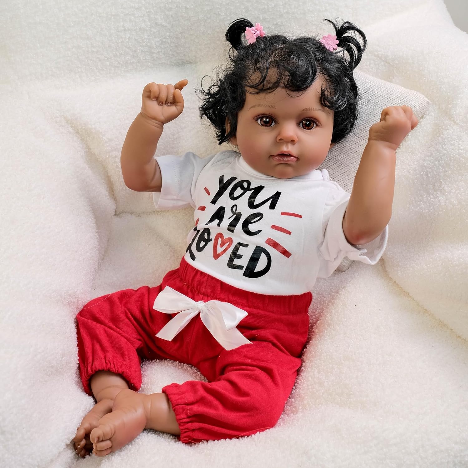 Realistyczne lalki Reborn Baby Dolls Afroamerykanie, noworodek, czarne, tkanina, ciało, miękkie, winylowe, pełne kończyny, realistyczne lalki niemowlęce z kręconymi włosami, zabawka, prezent
