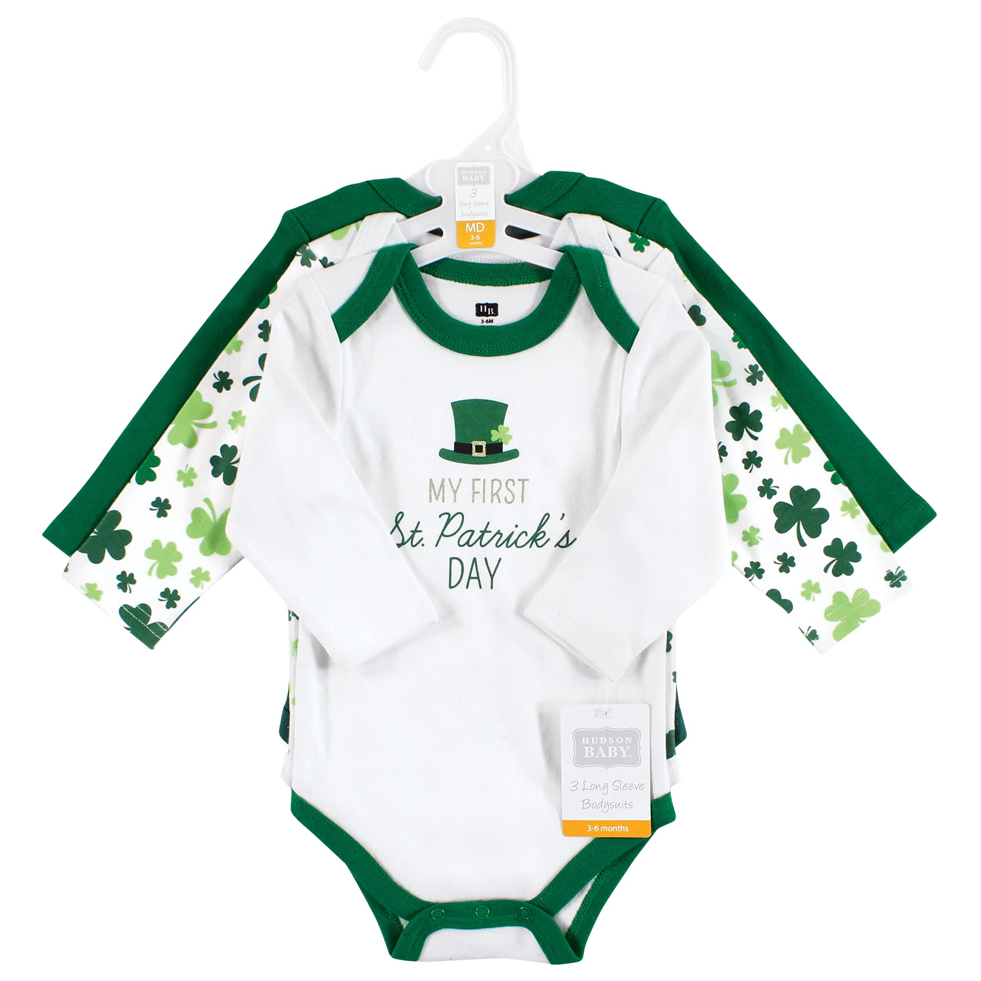 Hudson baby Cotton Long-Sleeve Bodysuits Set di Magliette per Bambino e Neonato Unisex-Bimbi